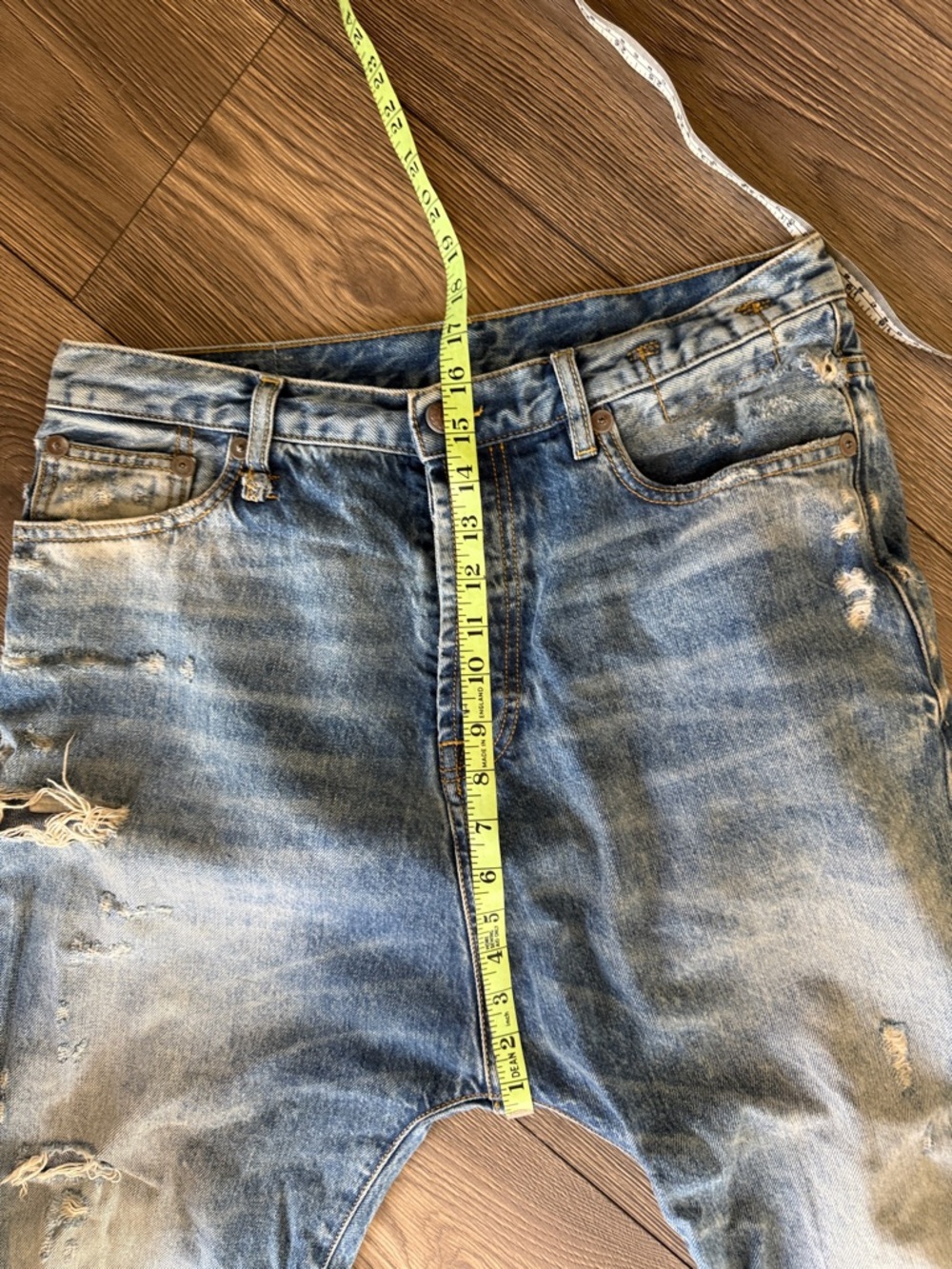 R13 Tailored Drop Jeans in Bain Size 28 - Picture 14 of 16